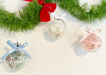 Load image into Gallery viewer, Glass Preserved Flower Christmas Bauble Personalised