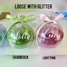 Load image into Gallery viewer, Loose Glitter Personalised Christmas bauble