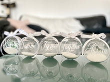 Load image into Gallery viewer, Loose Glitter Personalised Christmas bauble