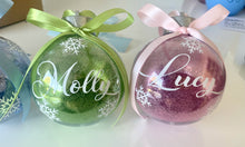 Load image into Gallery viewer, Loose Glitter Personalised Christmas bauble
