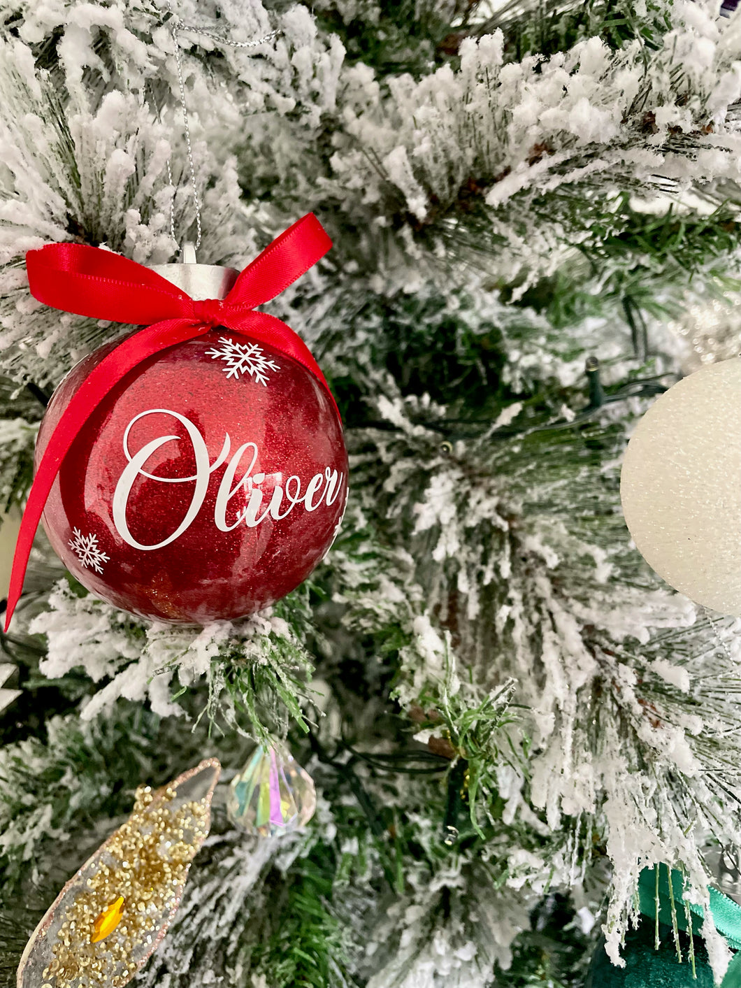 Personalised shatterproof bauble